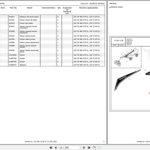 Manitou 220 TJP 4RD ST5 S1 Parts Catalog 647844