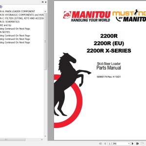 Manitou 2200R 2200R (EU) 2200R X-Series Parts Manual 50950174H