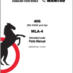 Manitou 406 MLA-4 Parts Manual 50940353G