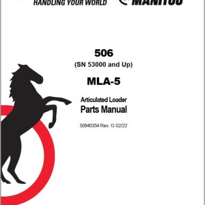 Manitou 506 MLA-5 Parts Manual 50940354G