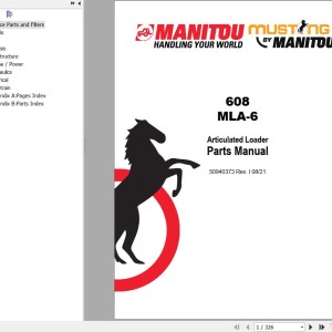 Manitou 608 MLA-6 Parts Manual 50940373I