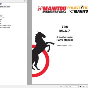 Manitou 708 MLA-7 Parts Manual 50940375J