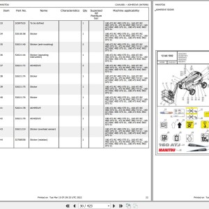 Manitou ATJ 46 RNC 2RD T4 S1 To 180 ATJ RC 4RD ST5 S1 Parts Catalog 647696