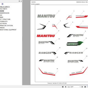 Manitou MBL745HT RANGER Parts Catalog 53114998A