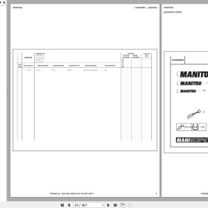 Manitou MHT 10120 L Parts Catalog 648784