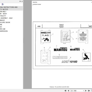 Manitou MHT 10160 L TURBO COMFORT LINE MOTEUR MERCEDES Parts Catalog 648105