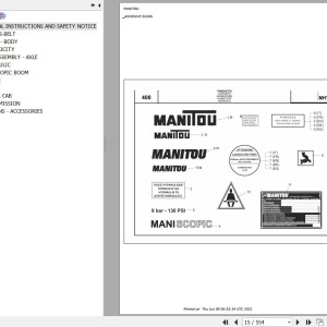 Manitou MHT 10160 L TURBO SERIE M E2 Parts Catalog 648276