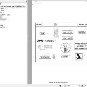Manitou MHT-X 860 L E3 MINE SPEC Parts Catalog 648765