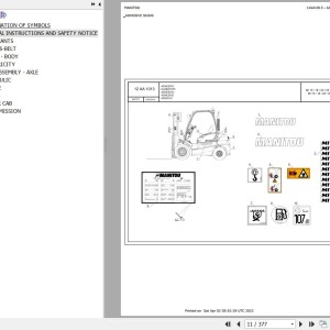 Manitou MI 35 G Parts Catalog 647377