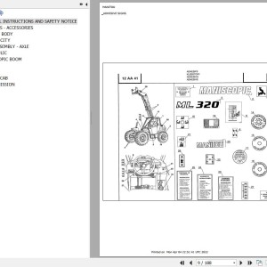 Manitou ML 320 Parts Catalog 547022