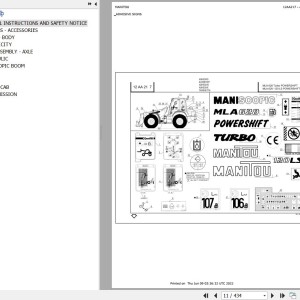 Manitou MLA 628 TURBO POWERSHIFT S2 Parts Catalog 547799