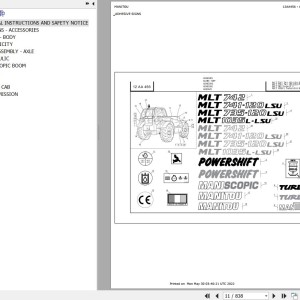 Manitou MLT 1035 L TURBO LSU S3 E2 Parts Catalog 547971