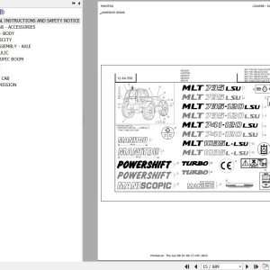 Manitou MLT 1035 L TURBO LSU S5 E3 Parts Catalog 647056