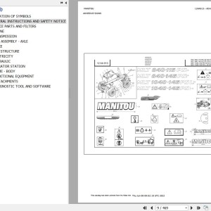 Manitou MLT 1040 145 PS JD ST4 S1 Parts Catalog 647600
