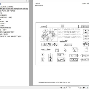 Manitou MLT 1040 145 PS L JD ST4 S1 Parts Catalog 647600