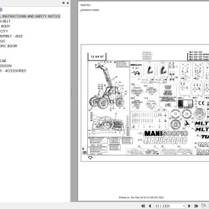 Manitou MLT 524 TURBO Parts Catalog 547106