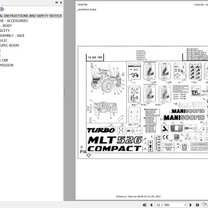 Manitou MLT 526 COMPACT SA Parts Catalog 547777