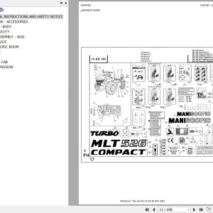 Manitou MLT 526 TURBO MONO ULTRA COMPACT SA Parts Catalog 547777