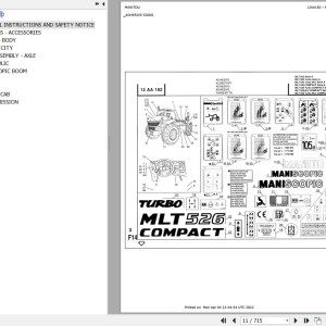 Manitou MLT 526 TURBO MONO ULTRA SA Parts Catalog 547777