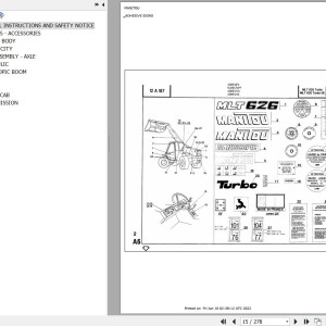 Manitou MLT 626 Parts Catalog 47904