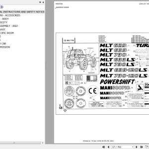 Manitou MLT 629 Parts Catalog 547628
