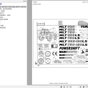 Manitou MLT 629 TURBO Parts Catalog 547628