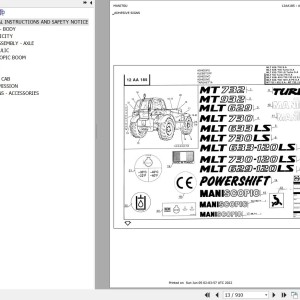 Manitou MLT 633 120 LS POWERSHIFT SA Parts Catalog 547814