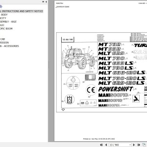 Manitou MLT 633 120 LS SA Parts Catalog 547785