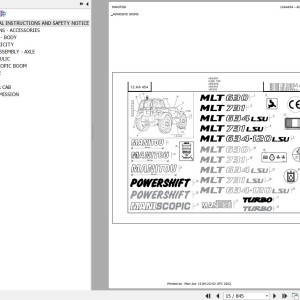 Manitou MLT 634 120 LSU POWERSHIFT SC E2 Parts Catalog 547971