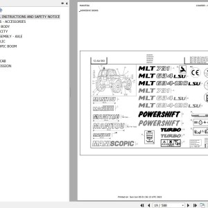 Manitou MLT 634 TURBO LSU SF E3 Parts Catalog 647082