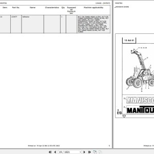 Manitou MLT 728 TURBO Parts Catalog 547047
