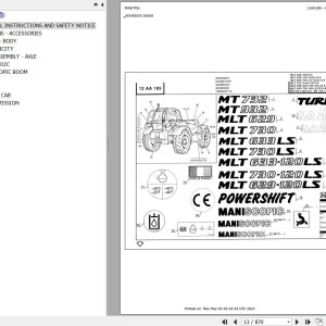 Manitou MLT 730 SA Parts Catalog 547785