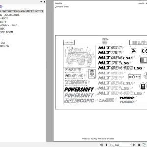 Manitou MLT 731 TURBO SC E2 Parts Catalog 547971