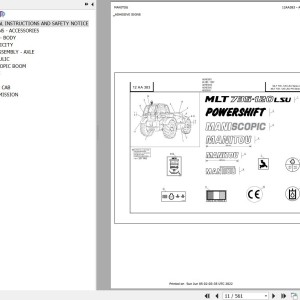 Manitou MLT 735 120 LSU POWERSHIFT S2 E2 Parts Catalog 547852