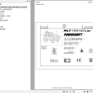 Manitou MLT 735 120 LSU S2 E2 Parts Catalog 547852