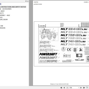 Manitou MLT 735 120 LSU S4 E3 Parts Catalog 547977