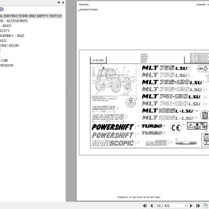 Manitou MLT 735 120 LSU S5 E3 Parts Catalog 647056