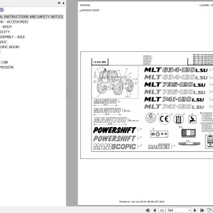 Manitou MLT 741 120 LSU POWERSHIFT S4 E3 Parts Catalog 547977