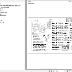 Manitou MLT 741 120 LSU POWERSHIFT S6 E3 Parts Catalog 647082