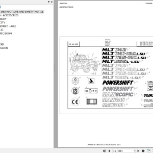 Manitou MLT 741 120 LSU S3 E2 Parts Catalog 547971