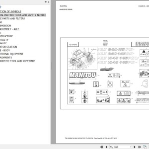 Manitou MLT 840 145 PS JD ST4 S1 Parts Catalog 647600