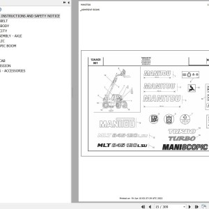 Manitou MLT 845-120 S4 E3 Parts Catalog 648640