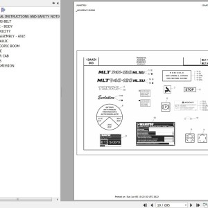 Manitou MLT 940 H LSU E3 Parts Catalog 648450