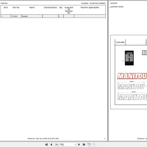 Manitou MLT 960 104JD H ST4 S1 Parts Catalog 648905