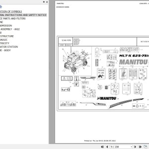 Manitou MLT-X 625 H 75K ST3A S2 Parts Catalog 647807
