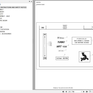 Manitou MRT 1530 TURBO SERIE M 400 MOT 1004 40T Parts Catalog 648202