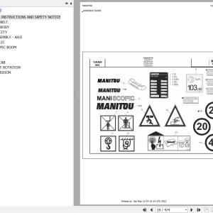 Manitou MRT 1542 TURBO SERIE M 360 MOT 1104D 44T E3 Parts Catalog 648509