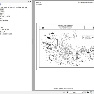 Manitou MRT 1542 TURBO SERIE M 400 MOT 1104C 44T E2 Parts Catalog 648237