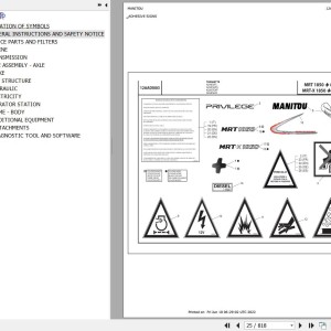 Manitou MRT 1850 PRIVILEGE PLUS MRT-X 1850 PRIVILEGE PLUS Parts Catalog 648700