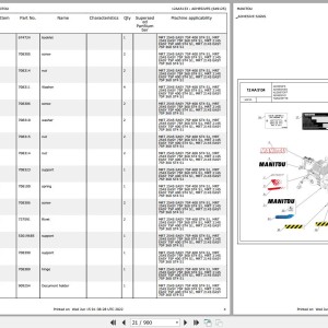 Manitou MRT 1850 TURBO PRIVILEGE E3 Parts Catalog 648399